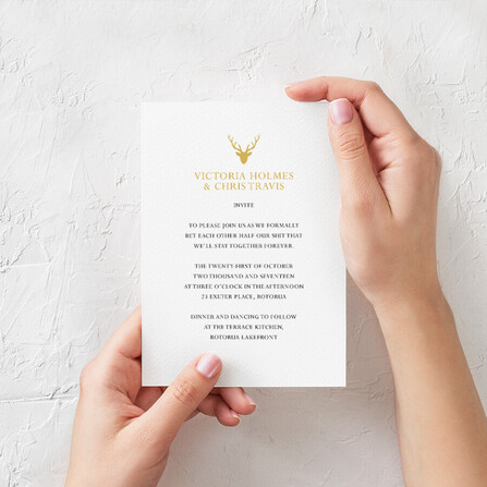 Invitation layout on an A6 card, by Page Design Ltd