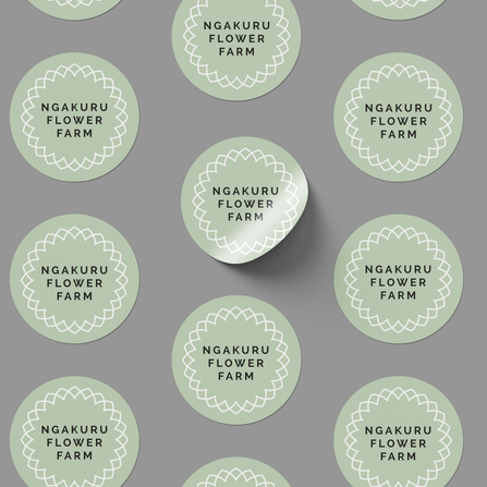 Stickers for Ngakuru Flower Farm designed by Page Design Ltd.