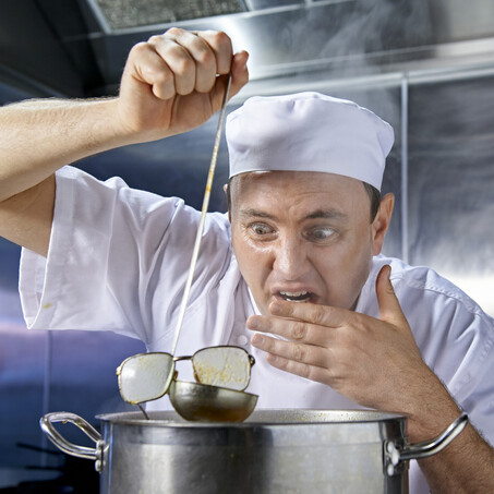 Craig Brown Photographer's image of chef cooking up glasses for a glasses advert