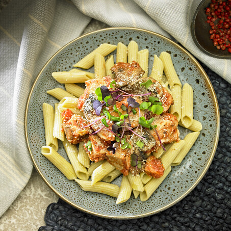 Craig Brown Photographer's studio shot of a plate of pasta from a restaurant