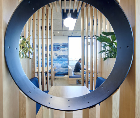 Craig Brown Photographer's image looking at an office through a circle design feature