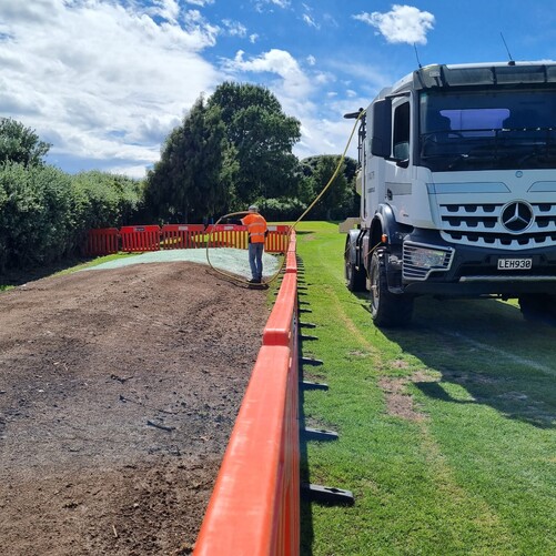 Commercial Hydroseeding at Tauranga Domain Park