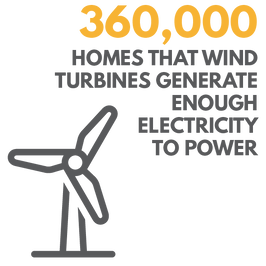 Wind turbines in New Zealand generate enough electricity to power 360000
