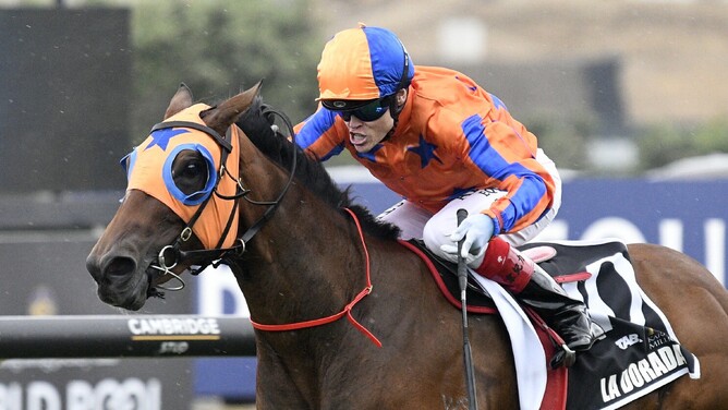 La Dorado winning the Listed TAB Karaka Millions 2yo (1200m) - Photo: Kenton Wright (Race Images)