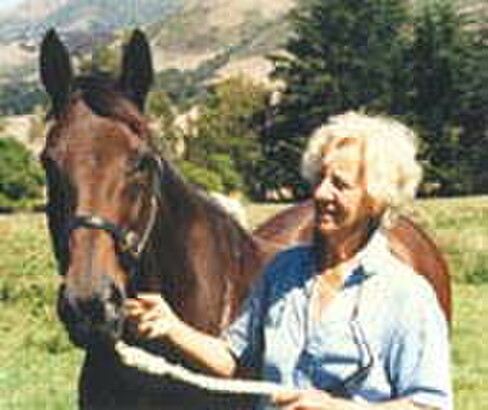 Successful breeder and sale vendor Jo Wilding with her broodmare Gone With The Wind