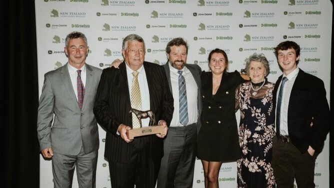 Nick King (left) pictured with the Chittick family – Garry, Mark, Pippa, Mary and George  - Photo: Christine Dawkins