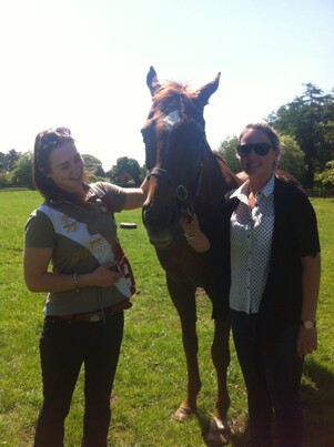 Holly and a grumpy looking Vintage Crop.