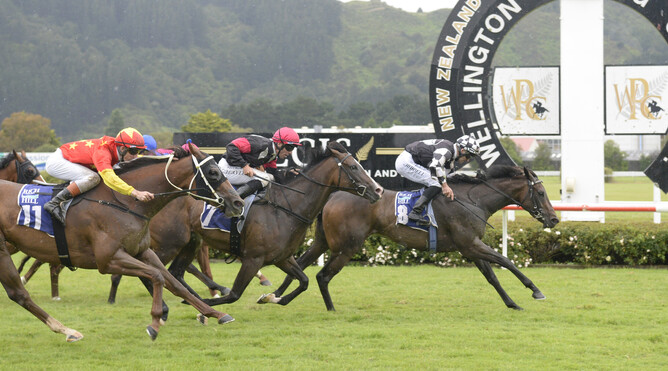 Darci La Bella defeats Coventina Bay as she wins the Gr.2 Bramco Granite and Marble Manawatu Challenge Stakes (1400m) at Trentham - Photo: Race Images