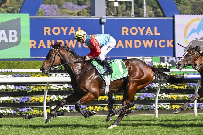 Ka Ying Rising climbed the highest mountain of his career, claiming the A$20 million Gr.1 The TAB Everest (1200m) at Randwick on Saturday - Photo: bradleyphotos.com.au