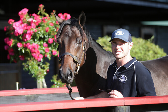 Max Smithies and the sale topping Savabeel colt. Photo: Trish Dunell
