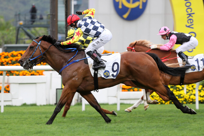Amazing Star winning the Gr.2 Sprint Cup at Sha Tin. - Photo: HKJC