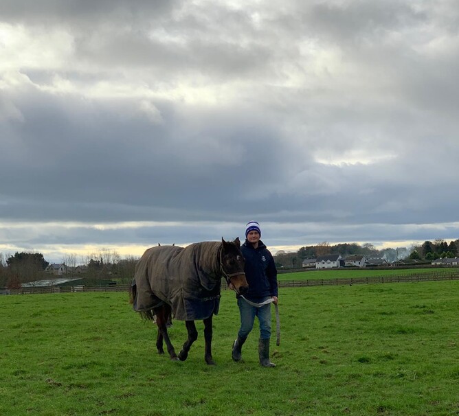 Ryan Stacey pictured with Living Legend Hurricane Fly