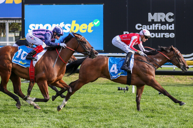 Classy mare Niance wins her fifth of her six starts in Australia in the Gr.3 How Now Stakes (1200m) at Caulfield - Photo: Bruno Cannatelli