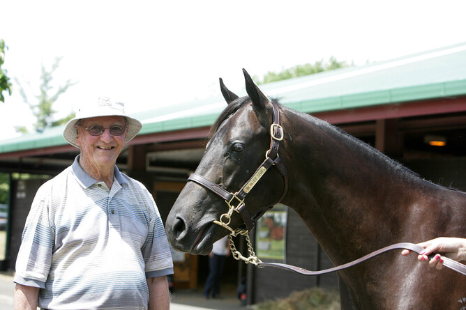 Arthur Avis pictured with one of his previous Karaka purchases