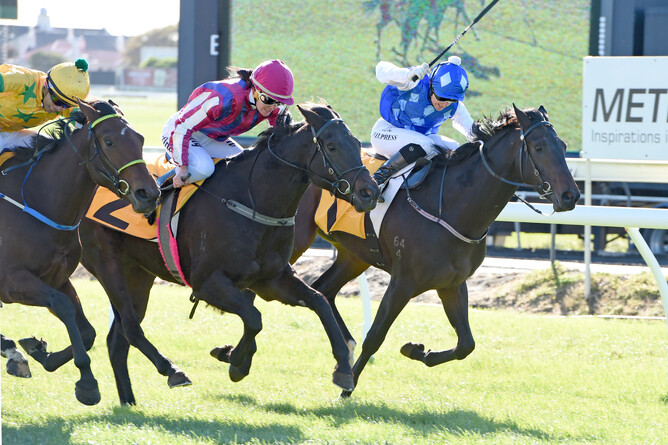Allure (middle horse in shot) pic compliments of Peter Rubery Race Images