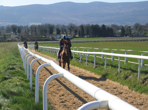 The 4 forlong all weather track one of the impressive facilities at Bansha House, County Tippery