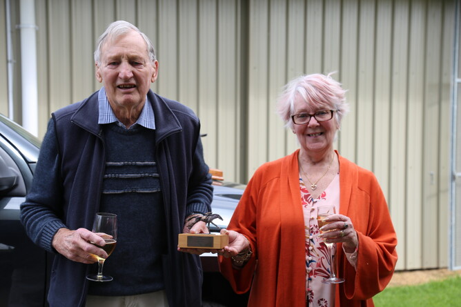 Don Goodwin, breeder and part-owner of Verry Elleegant, pictured with his wife Christina. Photo: Tara Hughes