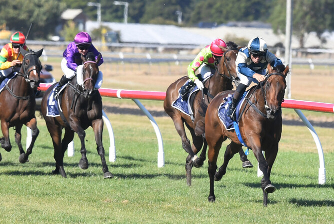 Leica Lucy leaves the field in her wake winning Sunday's Gr.2 Jennian Homes Lowland Stakes (2100m) at Trentham.  - Photo: Peter Rubery (Race Images Palmerston North)