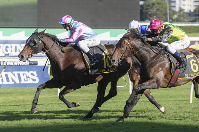 Etah James winning the Gr.1 Sydney Cup. Photo: bradleyphotos.com.au