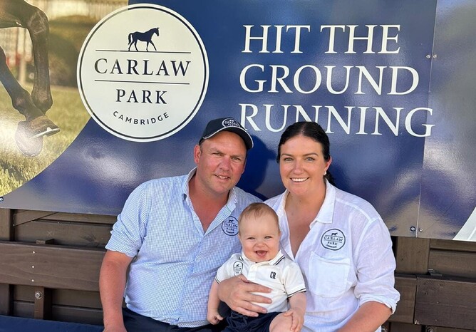 Nick Fairweather and Nicole Brown of Carlaw  Park with their son Charlie