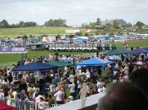 The Royal Stakes start before a festive crowd at Ellerslie yesterday