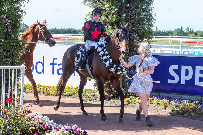 Maria Farina returns victorious following the Listed Lindauer Stewards’ Stakes (1200m). - Photo: Race Images South