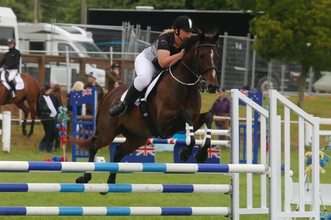 Megan Liefting and Just Got Home competing in the show jumping event at Ex Factor 2020. Photo: Beyond The Barriers