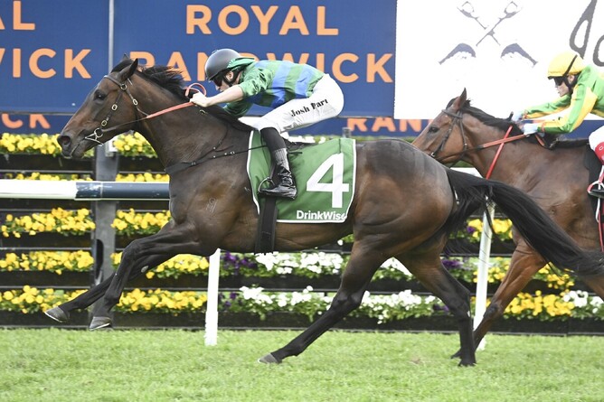 Renaissance Woman produces a strong finish to take out the Gr.3 James Squire Angst Stakes (1600m) at Randwick on Saturday. - Bradleyphotos.com.au