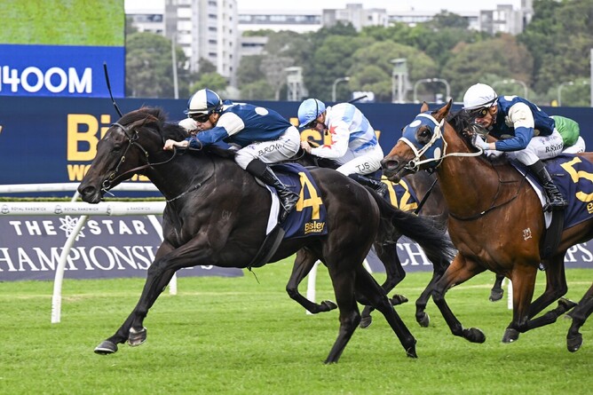 Ridden by Ethan Brown, Sergeant Major takes out the South Pacific Classic at Randwick. - Photo: bradleyphotos.com.au