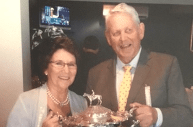 Christopher and Susanna Grace with the 2014 Wellington Cup won by Graphic. - Photo: Supplied