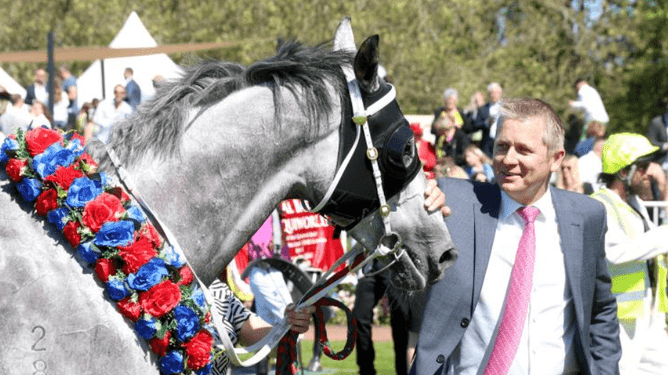 Stephen Marsh with Nest Egg following his Listed Nautical Boat Insurance Metropolitan Handicap (2600m) victory. - Photo: Race Images South