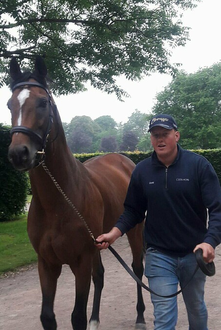 David pictured with Coolmore stallion Highland Reel