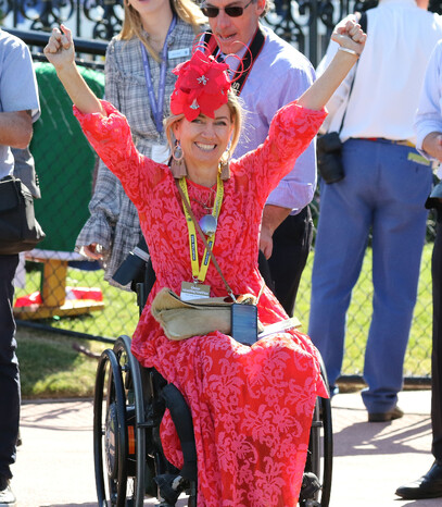 Little Avondale Stud’s Catriona Williams was all smiles after Roch ‘N’ Horse’s win in the Gr.1 Newmarket Handicap (1200m) at Flemington on Saturday. - Photo: Trish Dunell
