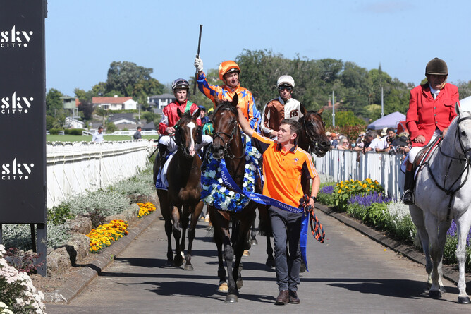 Entriviere gains her first Group One victory as she takes out the Gr.1 Sistema Railway (1200m) at Ellerslie Photo Credit: Kirstin Ledington