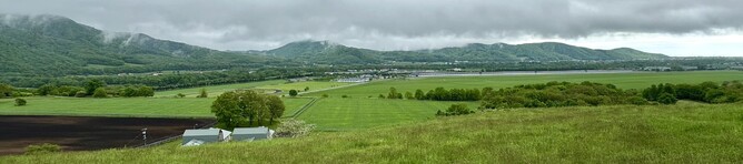 The JRA Hidaka Training Farm from the mountain summit.