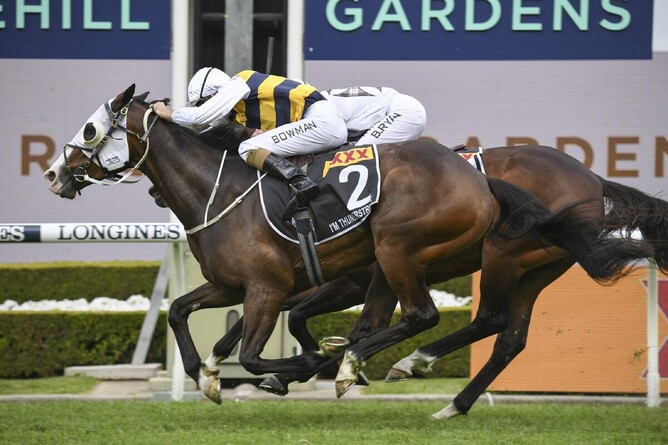 I’m Thunderstruck continues his impressive run of winning form with success in the A$7.5million Golden Eagle (1500m) at Rosehill Photo Credit: Bradleyphotos.com.au