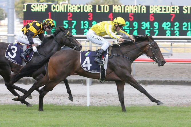 Gr.2 J Swap Contractors Ltd Matamata Breeders’ Stakes (1200m) winner, Bonny Lass Photo Credit: Trish Dunell