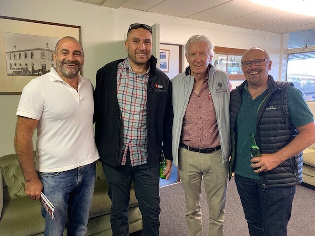 The winning connections of Rionach at Avondale - Daniel Nakhle, Willie Sutton and Shaun Dickey with NZB Insurance's Jim Bruford. - Photo: Supplied