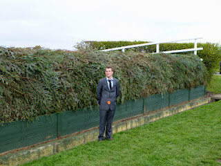 Jamie in front of Becher's Brook