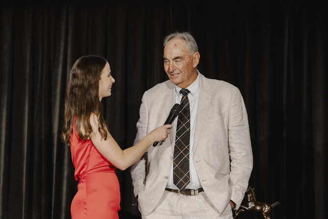 Ray Johnson being interviewed by Emily Bosson - Photo: Christine Cornege