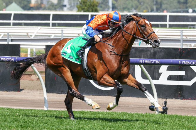 Grinzinger Belle scores a bold victory in the A$200,000 Gr.3 The Vanity (1400m).  - Photo: Bruno Cannatelli