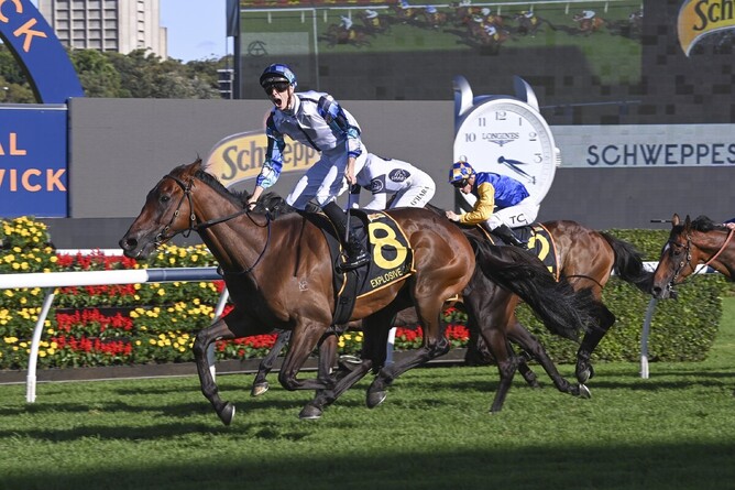 Dylan Gibbons celebrates his first elite-level triumph as Explosive Jack storms home to claim the Gr.1 Sydney Cup (3200m) at Randwick - Photo: bradleyphotos.com.au