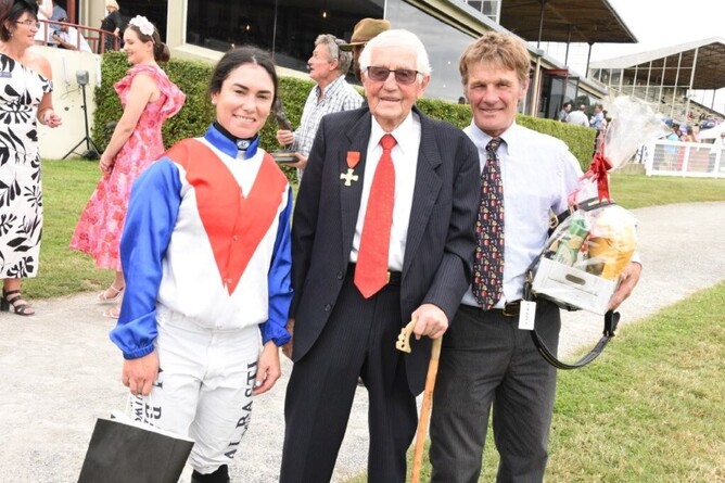 Our Echo winning the Gr.3 White Robe Lodge Weight For Age (1600m) at Wingatui on Saturday. - Photo: Tayler Strong