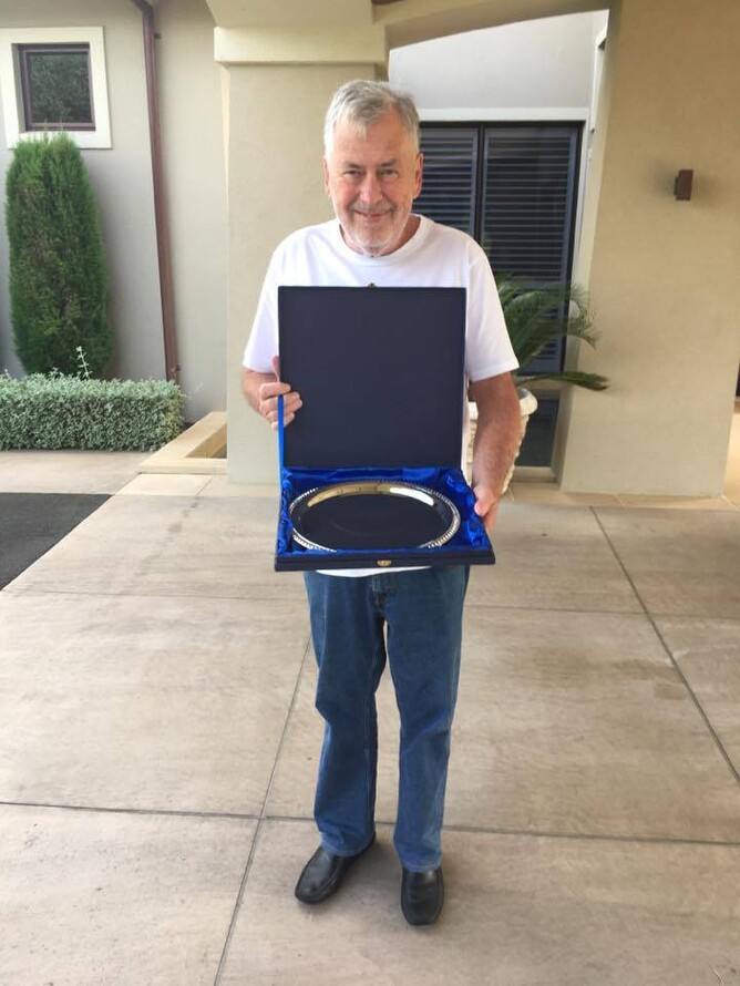 Bob Emery with the NZTBA Breeder's Plate