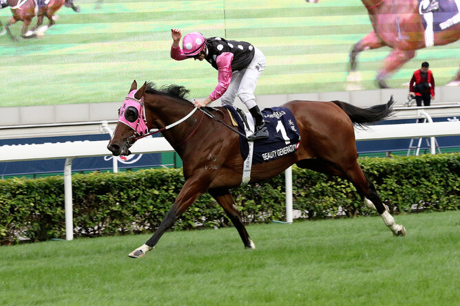 Beauty Generation winning the G1 Longines Hong Kong Mile