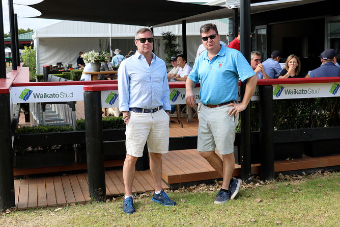 Jamie Hill and Mike McMahon of Bourbon Lane at Karaka  - Photo: Darryl Sherer
