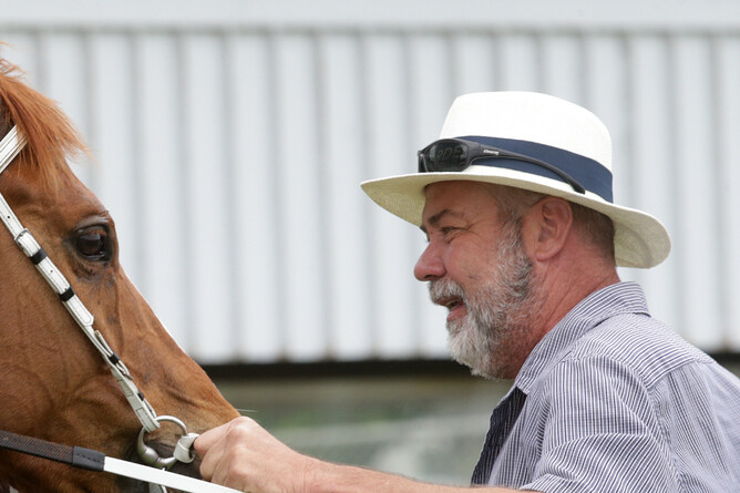 South Auckland trainer Nick Bishara, part-owner of Gr.1 Melbourne Cup (3200m) winner Verry Elleegant. Photo: Trish Dunell