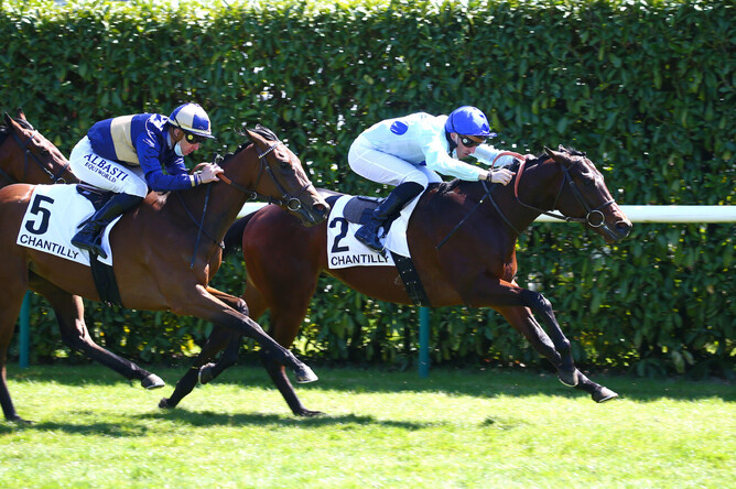 Faro de San Juan winning at Chantilly on Monday. Photo: ScoopDyga