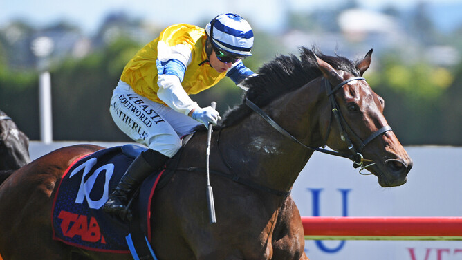 David Greene pictured after winning his first Group One race with First Five in Saturday's TAB Telegraph (1200m) at Trentham. - Photo: Peter Rubery (Race Images)
