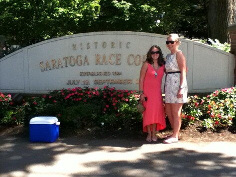 Holly and her friend Kate at Saratoga Racecourse